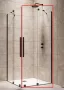 Radaway Furo Black KDD 90x200 szögletes zuhanykabin ajtó átlátszó üveggel, fekete profilszín, jobbos 101050905401R