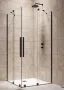 Radaway Furo Black KDD 120x200 szögletes zuhanykabin ajtó átlátszó üveggel, fekete profilszín, jobbos 101051205401R