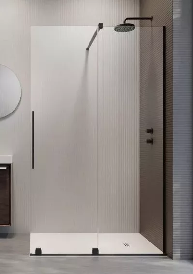 Radaway Furo Black 110 Walk-in zuhanyajtó 58,8x200 átlátszó