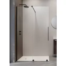   Radaway Furo Black 120 Walk-in zuhanyajtó 63,8x200 átlátszó üveg/fekete profilszín, balos 101066385401L