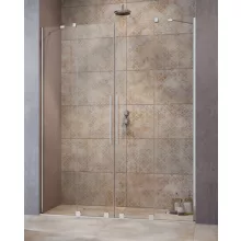   Radaway Furo DWD 130 dupla zuhanyajtó átlátszó üveggel, króm profilszín 101083630101