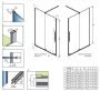 Radaway Furo DWJ 63x200 cm zuhanyfal átlátszó üveggel zuhanyajtóhoz, 130 cm széles kialakításhoz 10110630-01-01