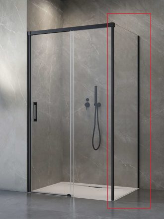 Radaway Idea Black S2 zuhanykabin oldalfal 90x200 cm átlátszó üveg, fekete profil 10117090-01-01