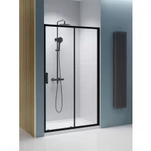   Radaway Premium Pro Black DWJ zuhanyajtó 100x200 átlátszó üveggel, jobbos / fekete profilszín 1014100-54-01R