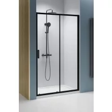   Radaway Premium Pro Black DWJ zuhanyajtó 120x200 átlátszó üveggel, jobbos / fekete profilszín 1014120-54-01R