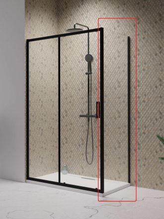 Radaway Premium Pro S1 zuhanyfal 90x200 cm, átlátszó üveg, fekete profilszín 1016090-54-01