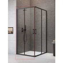   Radaway Premium Pro Black KDD 90 balos zuhanykabinajtó átlátszó üveggel, fekete profil 1017090-54-01L
