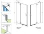 Radaway Torrenta DWJ jobbos zuhanyajtó 80x195 átlátszó üveg, króm profil 1320100101