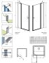 Radaway Eos DWJ II 110 B balos zuhanyajtó fix fallal, átlátszó üveggel, króm profilszín 1379944301L