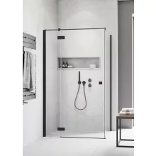   Radaway Essenza New Black KDJ 80x200 zuhanykabin ajtó, átlátszó üveg, fekete/balos 13850435401L