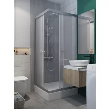   Radaway Projecta C szögletes zuhanykabin 90x90x185 cm fabrik üveg, króm profilszín 34250-01-06M