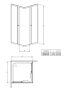 Radaway Projecta C szögletes zuhanykabin 80x80x185 cm fabrik üveg, króm profilszín 34260-01-06M