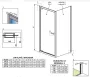 Radaway Twist DW balos zuhanyajtó 80x190 átlátszó üveg EasyClean bevonattal, króm profil 38200101