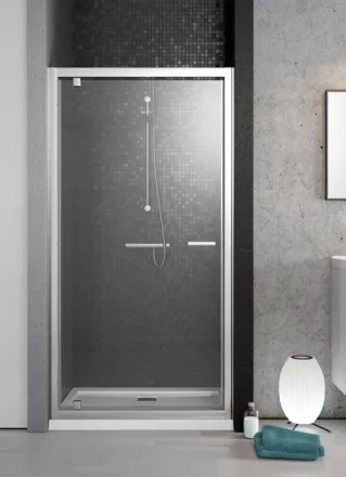 Radaway Twist DW balos zuhanyajtó 90x190 átlátszó üveg EasyClean bevonattal, króm profil 382002-01