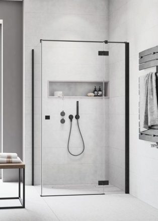 Radaway Essenza New Black KDJ 90x200 zuhanykabin ajtó, átlátszó üveg, fekete/jobbos 3850445401R