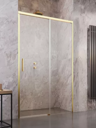 Radaway Idea Gold DWJ 120 J zuhanyajtó, átlátszó üveggel, arany profilszín, jobbos 387016-09-01R