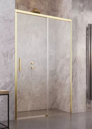 Radaway Idea Gold DWJ 120 J zuhanyajtó, átlátszó üveggel, arany profilszín, jobbos 387016-09-01R