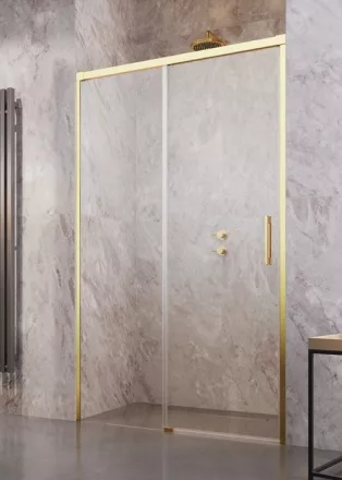 Radaway Idea Gold DWJ 140 B zuhanyajtó, átlátszó üveggel, arany profilszín, balos 387018-09-01L