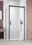 RADAWAY Idea Black KDJ 100 J zuhanykabin ajtó, átlátszó üveggel, fekete profilszín, jobbos 387040-54-01R
