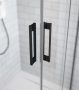 RADAWAY Idea Black KDJ 100 J zuhanykabin ajtó, átlátszó üveggel, fekete profilszín, jobbos 387040-54-01R