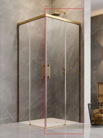 Radaway Idea Gold KDD jobbos zuhanyajtó 90x200 cm átlátszó üveg, arany profilszín 3870600901R