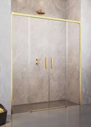 Radaway Idea Gold DWD 140 zuhanyajtó, átlátszó üveggel, arany profilszín 387124-09-01