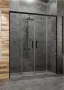 RADAWAY Idea Black DWD 150 zuhanyajtó, átlátszó üveggel, fekete profilszín 387125-54-01