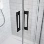 RADAWAY Idea Black DWD 150 zuhanyajtó, átlátszó üveggel, fekete profilszín 387125-54-01