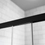 Radaway Idea Black DWD 170 zuhanyajtó, átlátazó üveggel, fekete profilszín 387127-54-01