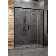   Radaway Idea Black DWD 180 zuhanyajtó, átlátszó üveggel, fekete profilszín 387128-54-01