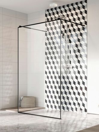 Radaway Modo X Walk-in zuhanyfal 160x200 cm, átlátszó üveg, fekete profilszín 3883645458