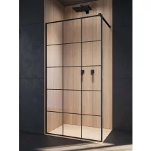   Radaway Modo New Black II Factory Walk-in zuhanyfal 50x200 cm, átlátszó üveg, fekete profil 389054-54-55