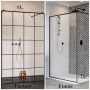 Radaway Modo New II Walk-in 50 cm zuhanyfal, átlátszó üveg, szálcsiszolt réz profil 389054-93-01
