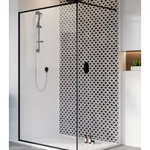   Radaway Modo New Black II Frame Walk-in zuhanyfal 100 cm, átlátszó üveg, fekete profilszín 3891045456