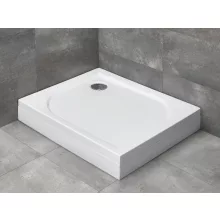   Radaway Delos D aszimmetrikus akril balos zuhanytálca előlappal 100x75 ajándék szifon, fehér 4D17515-03L