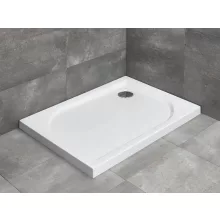   Radaway Delos D aszimetrikus akril jobbos zuhanytálca előlappal 90x75 ajándék szifon, fehér 4D97514-03R