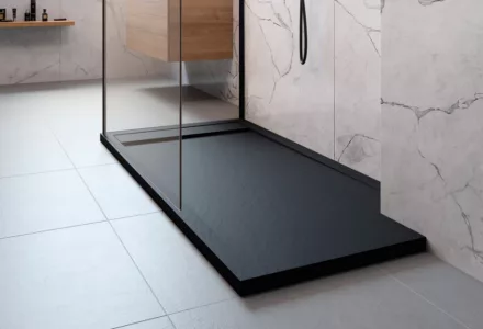 Radaway Teos F 180x80 fekete téglalap alakú zuhanytálca szifonnal HTF1808054