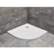   Radaway Zantos A íves öntött márvány zuhanytálca 90x90 cm ajándék szifonnal, fehér M3ZNA9090-06