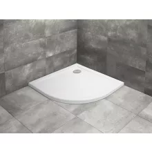   Radaway Doros A 80x80 íves zuhanytálca ajándék szifonnal, tartóláb nélkül, fehér SDRA808001