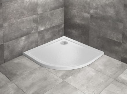 Radaway Doros Stone A íves zuhanytálca 80x80 cm ajándék szifonnal, fehér SDRA8080-01-04S