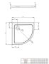 Radaway Doros A 80x80 íves zuhanytálca ajándék szifonnal, tartóláb nélkül, fehér SDRA808001