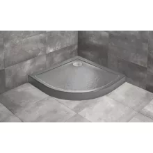   Radaway Doros Stone A íves zuhanytálca előlappal 80x80 cm ajándék szifonnal, antracit SDRA8080-05-64S