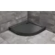 Radaway Doros Stone A íves zuhanytálca előlappal 90x90 cm ajándék szifonnal, fekete SDRA9090-05-54S