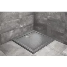   Radaway Doros Stone C akril zuhanytálca 90x90 cm ajándék szifonnal, antracit SDRC9090-01-64S