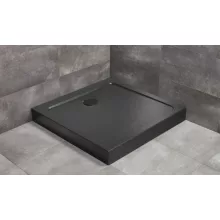   Radaway Doros Stone C akril zuhanytálca előlappal 90x90 cm ajándék szifon, fekete SDRC9090-05-54S