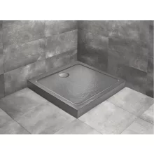   Radaway Doros Stone C akril zuhanytálca előlappal 90x90 cm ajándék szifon, antracit SDRC9090-05-64S