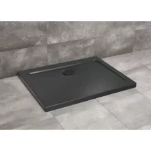   Radaway Doros Stone D akril zuhanytálca 120x80 cm ajándék szifonnal, fekete SDRD1280-01-54S