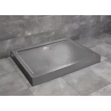  Radaway Doros Stone D akril zuhanytálca előlappal 120x80 cm ajándék szifonnal, antracit SDRD1280-05-64S
