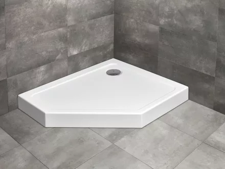 Radaway Doros PT E ötszögletű akril zuhanytálca jobbos előlappal 100x80, fehér SDRPTP1080-05R