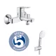 Grohe BauEdge kádcsaptelep + Tempesta 110 víztakarékos kádszett, króm